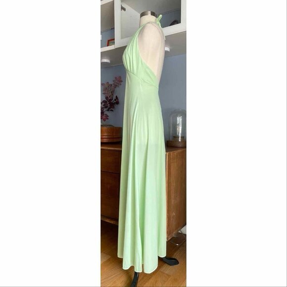 Vtg 70’s Cinandre Leisure Lingerie Maxi Dress Nightgown Loungewear Halter S - Picture 5 of 8